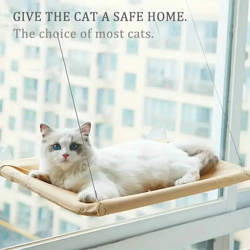 360° Cat Window Hammock: A Space-Saving Sunny Seat for Indoor Cats!