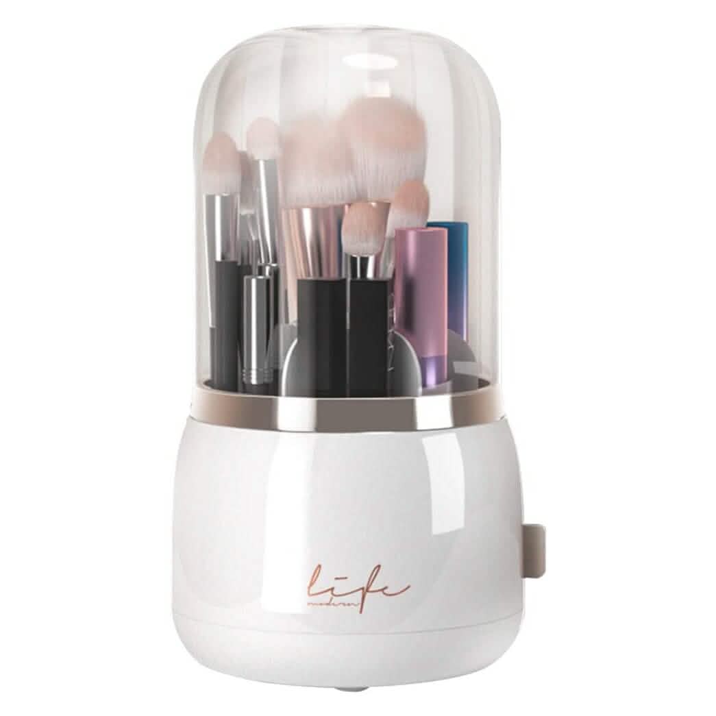 360° Rotating Makeup Brush Holder with Lid Makeup Organizer