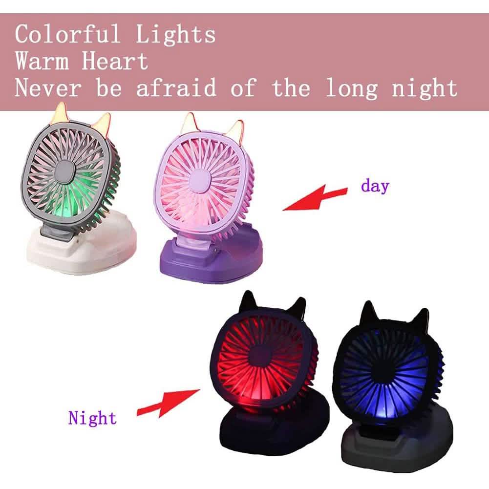 360°Rotation Kids Portable Wrist Strap Mini Watch Hand Held Fan Cat Design