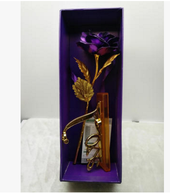 24K Gold Foil Purple Rose - Mother&