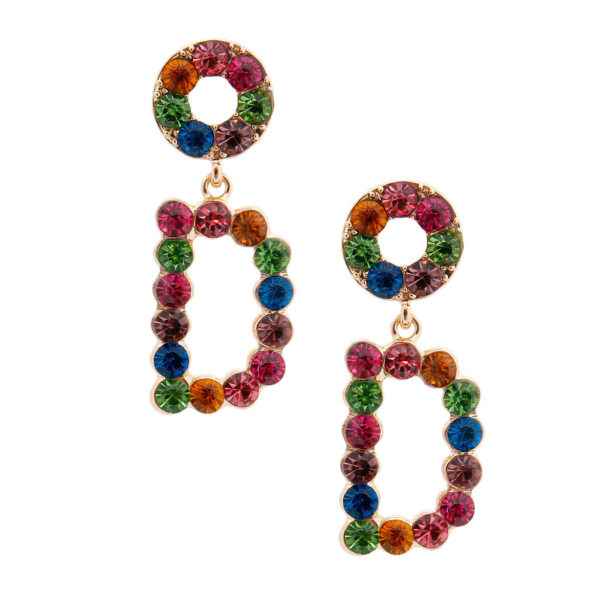 Dangling Multi Color Earrings Stylish Statement Jewelry