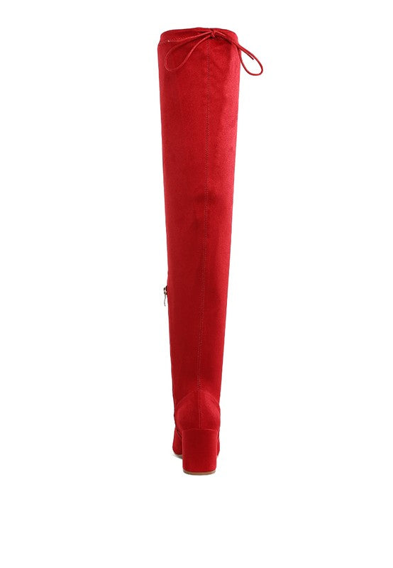 Liama Minimal Drawstring Detail Knee-High Boots