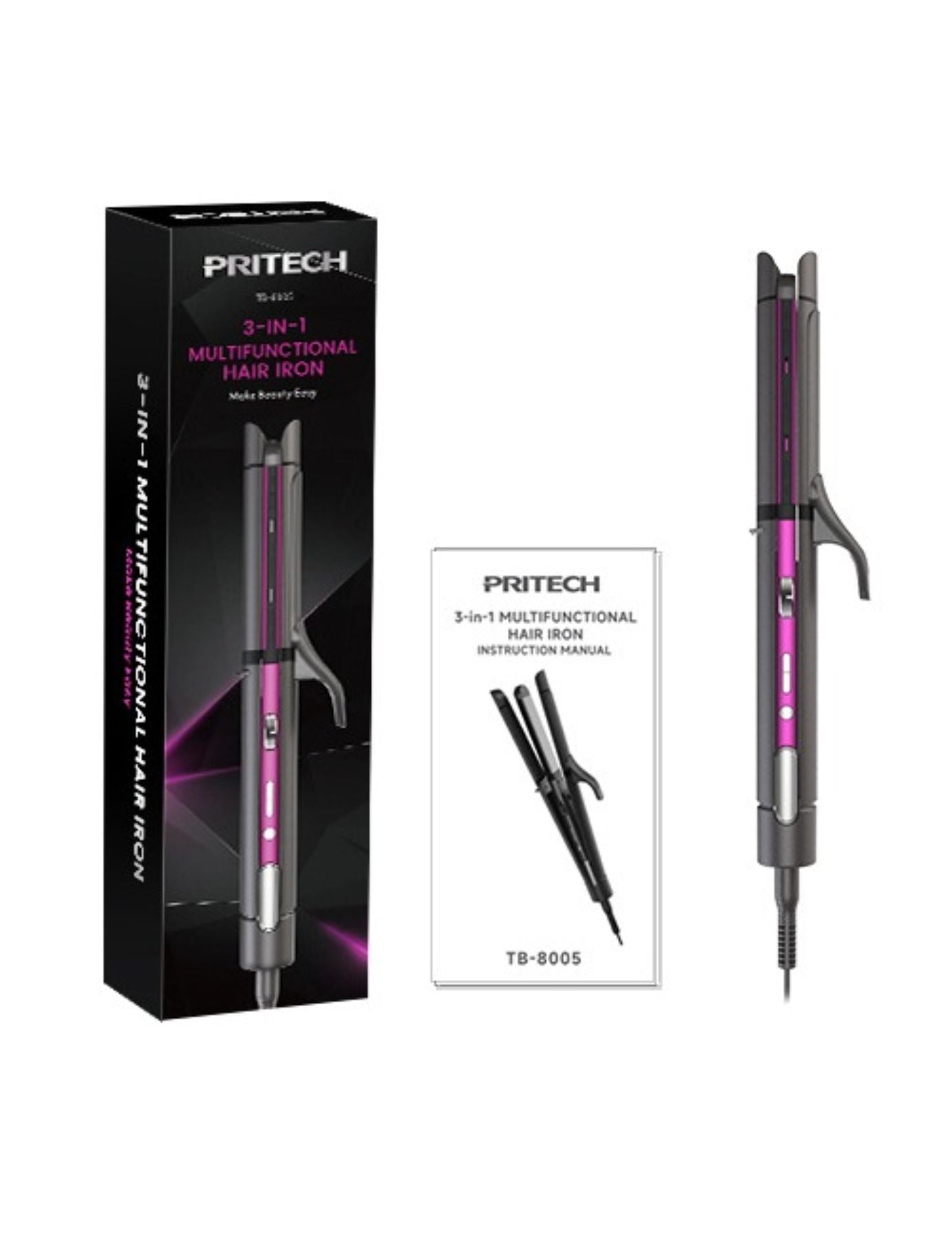 Adjustable Temperature Hair Straightener & Curler - Loving It Shop