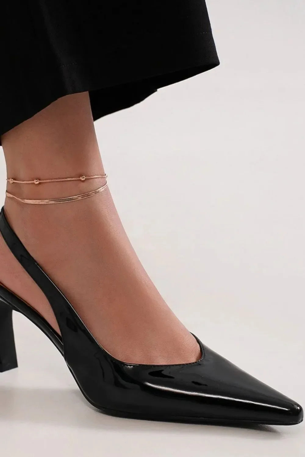 Fashion Faux Leather Point Toe Slingback Pumps
