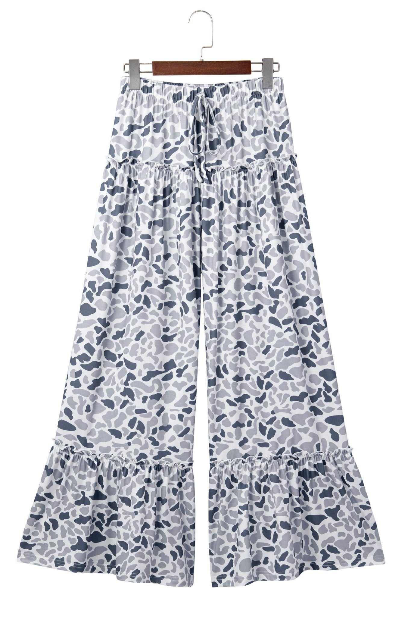 Beige Camo Print Wide Leg Casual Pants - Loving It Shop