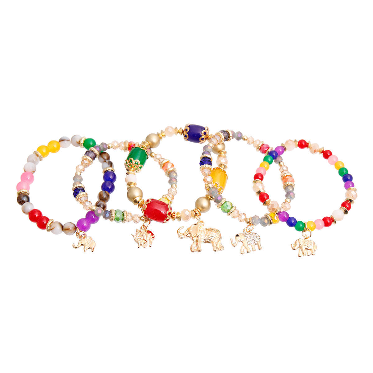 Bead Elephant Bracelets Multi Color Trendy Fashion Jewelry Accessories