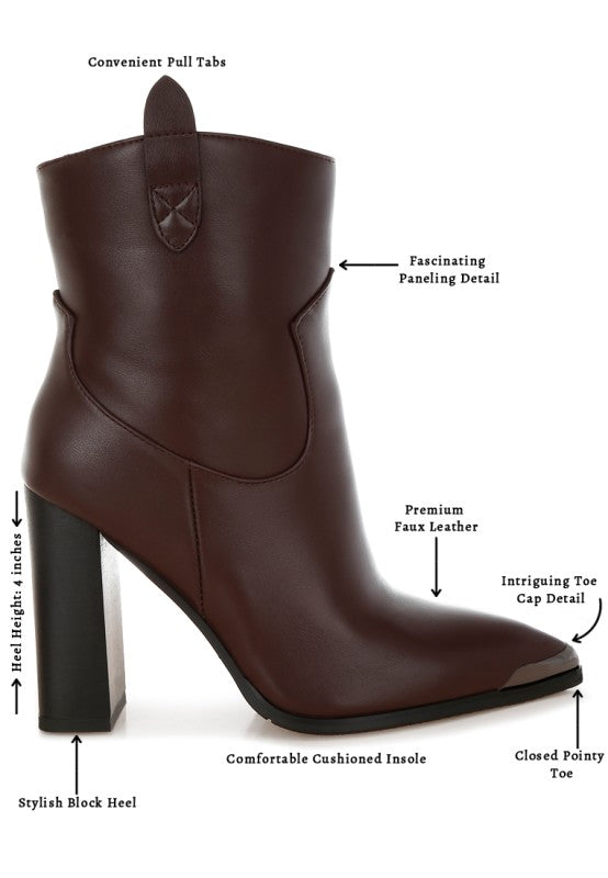 Hatter Pointed Toe Faux Leather Boots
