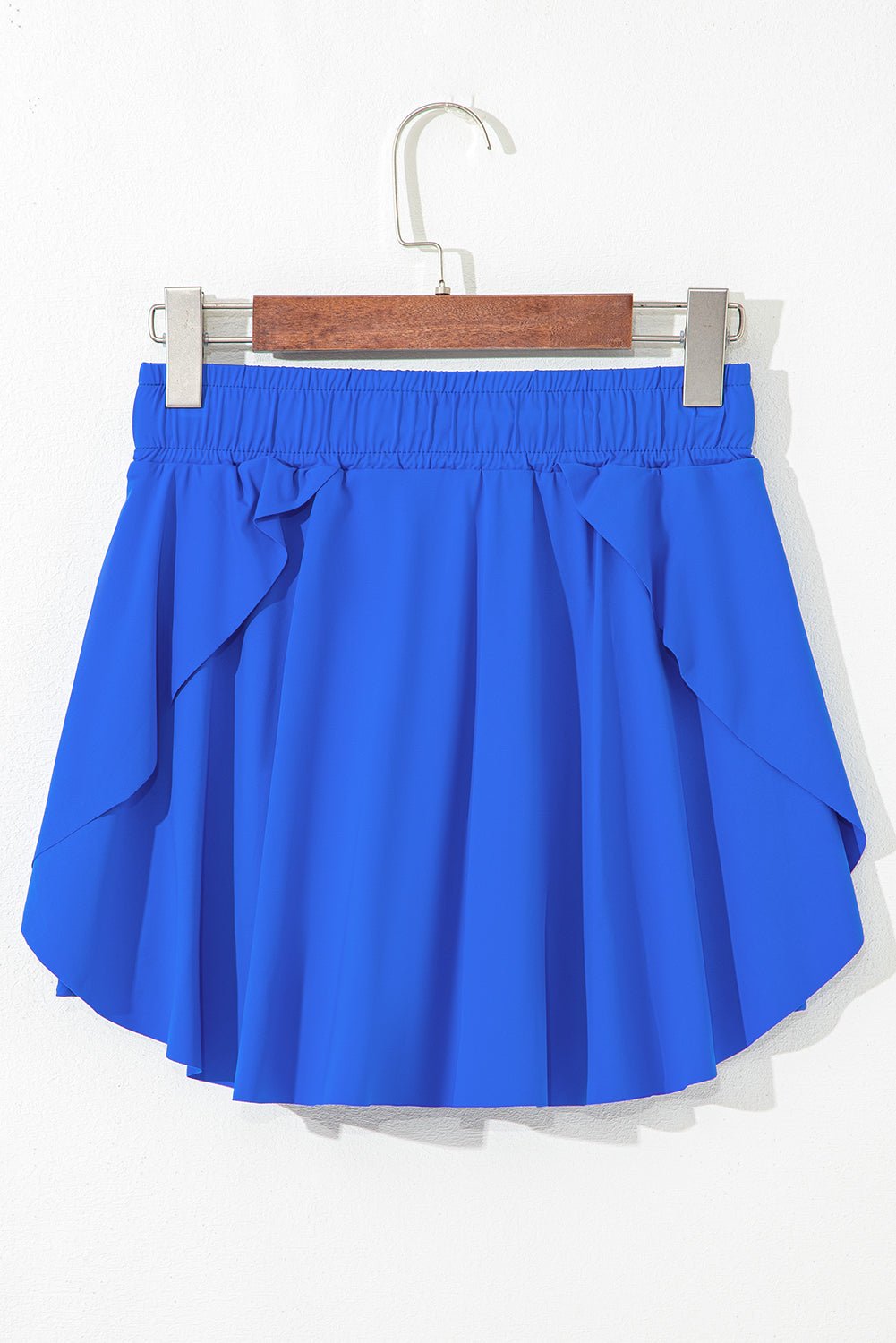 Sky Blue Drawstring Elastic Waistband Lined Tennis Skorts - Loving It Shop