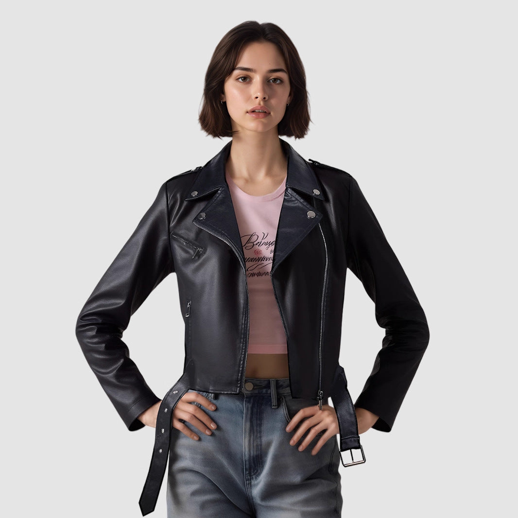 Lapel Short Belt Women&
