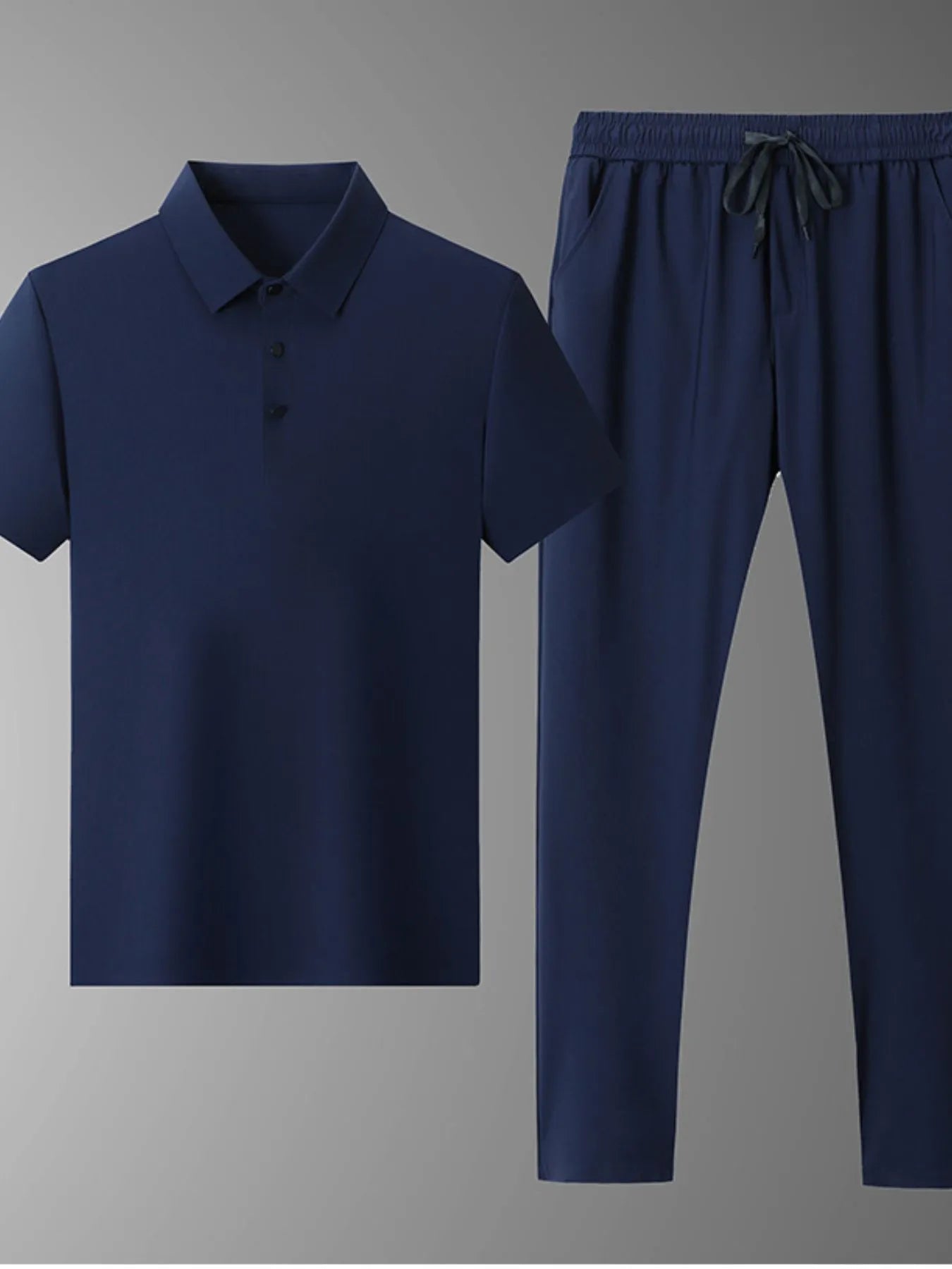 Men's Full Size Button Detail Short Sleeve Polo Plus Size