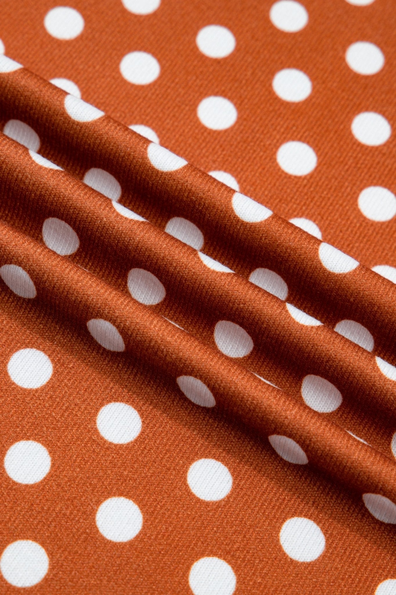 Brown Polka Dot Print Dropped Shoulder Tee Plus Size Short Set - Loving It Shop