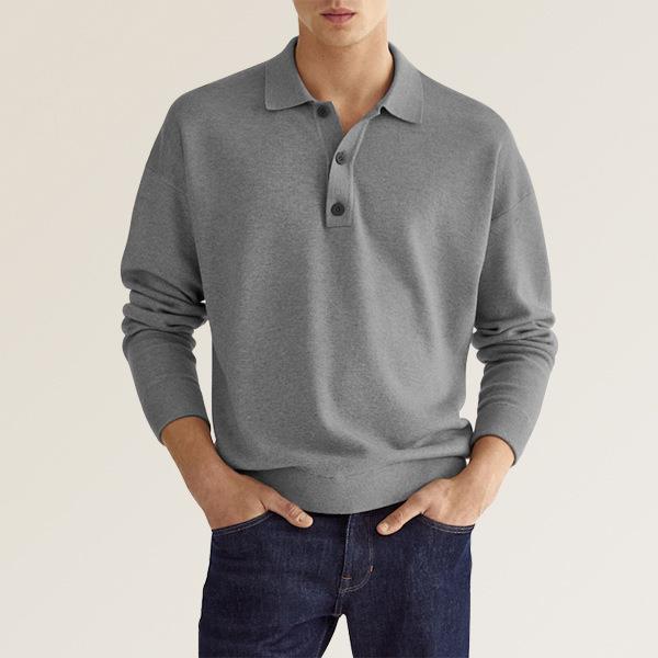 New Autumn Long Sleeve V-neck Buttons Men&