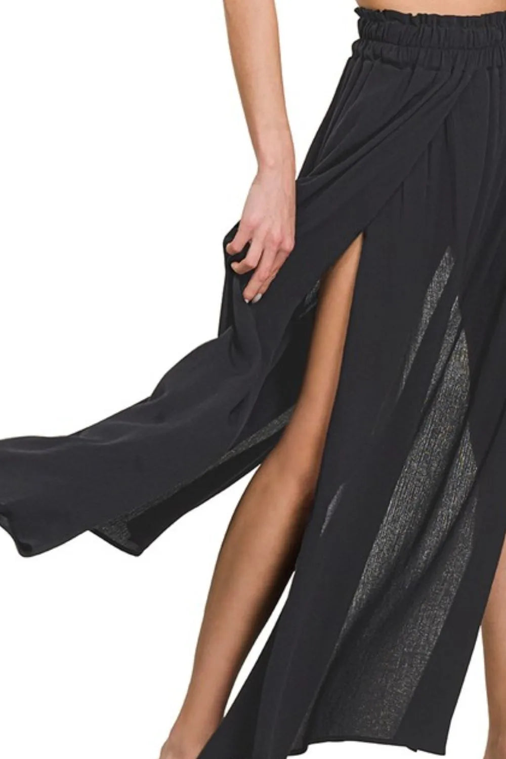 Woven Crinkle Gauze Long Skirts