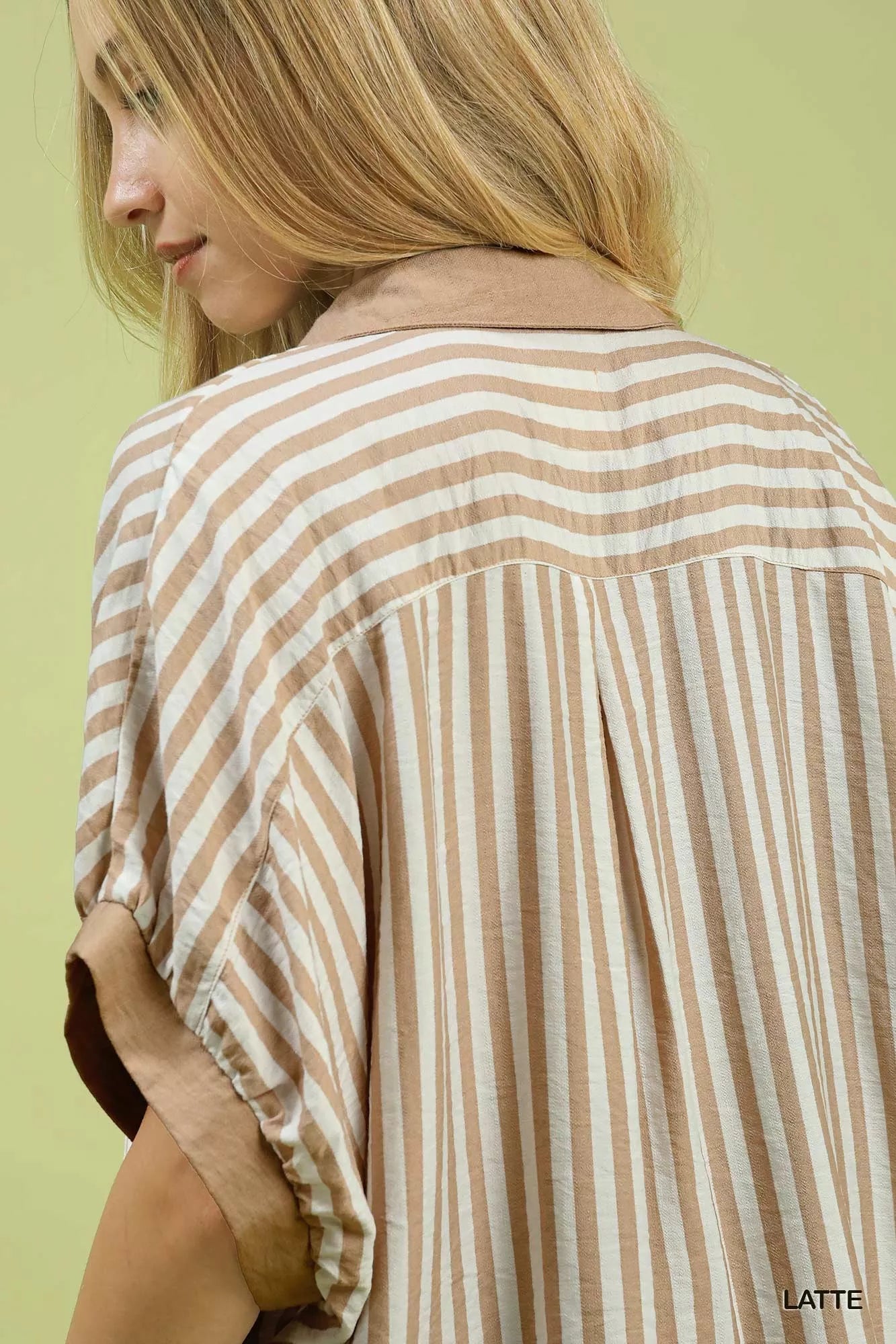 Stripe Collared Oversized Top