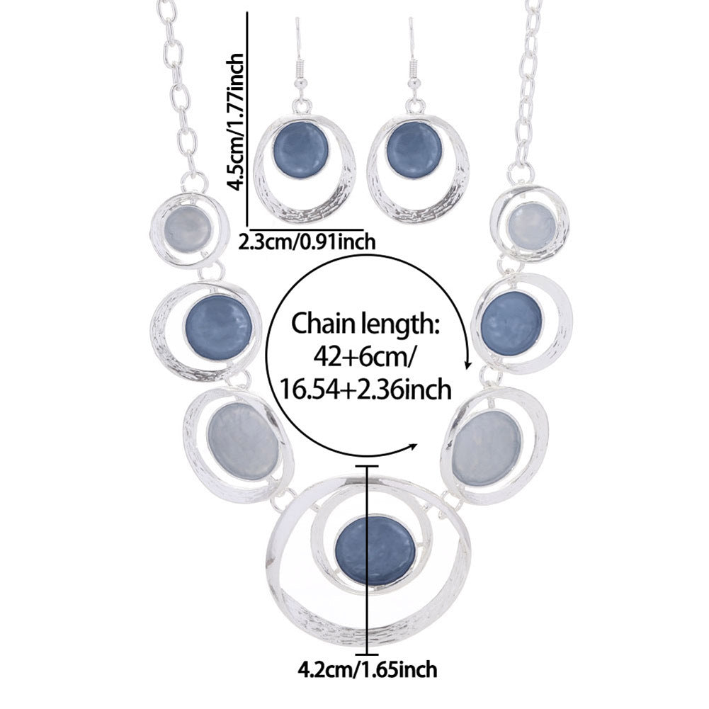 Retro Oil-dropped Hollow Round Earrings Women&