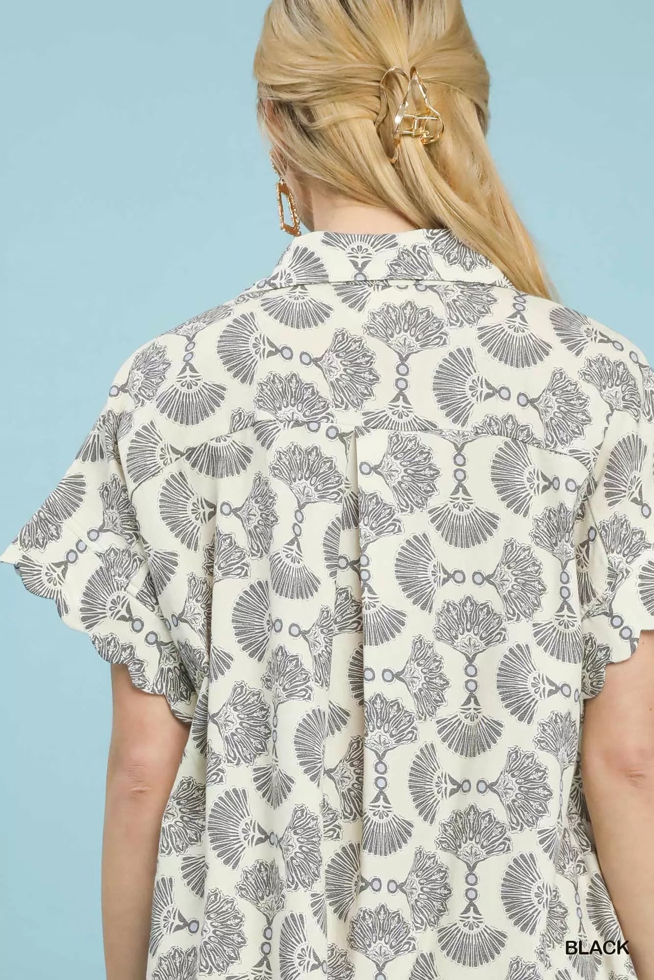 Printed Button Front Shirt Dress