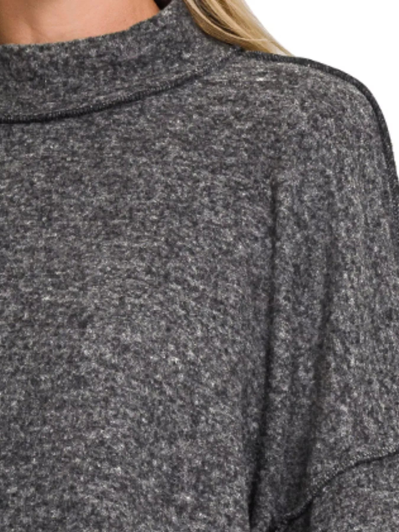 Brushed Melange Hacci Cropped Sweater