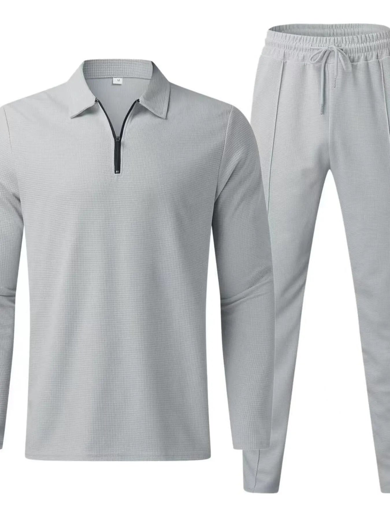 Men's Full Size Long Sleeve Top and Pants Set Plus Size