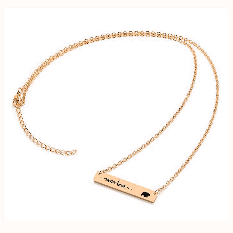 Titanium Steel Long Bar Necklace for Mother&
