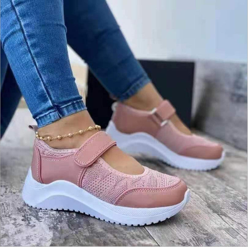 Wedge Velcro Casual Plus Size Sports Women&