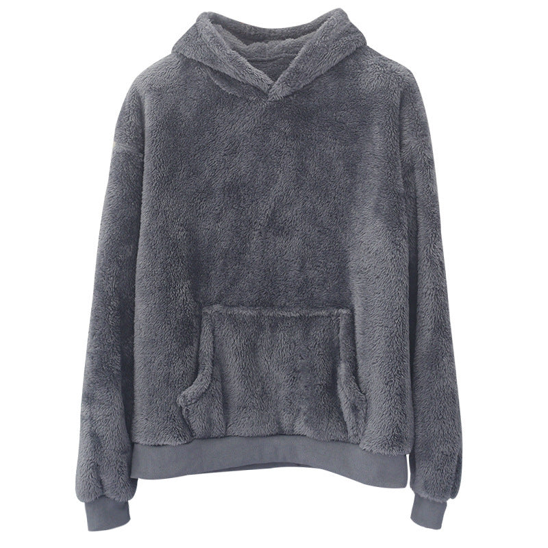 Double-sided Velvet Hooded Sweater Men&
