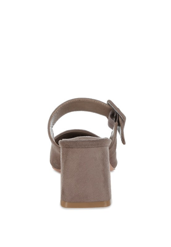 Amapola Buckle Strap Detail Microfiber Mules