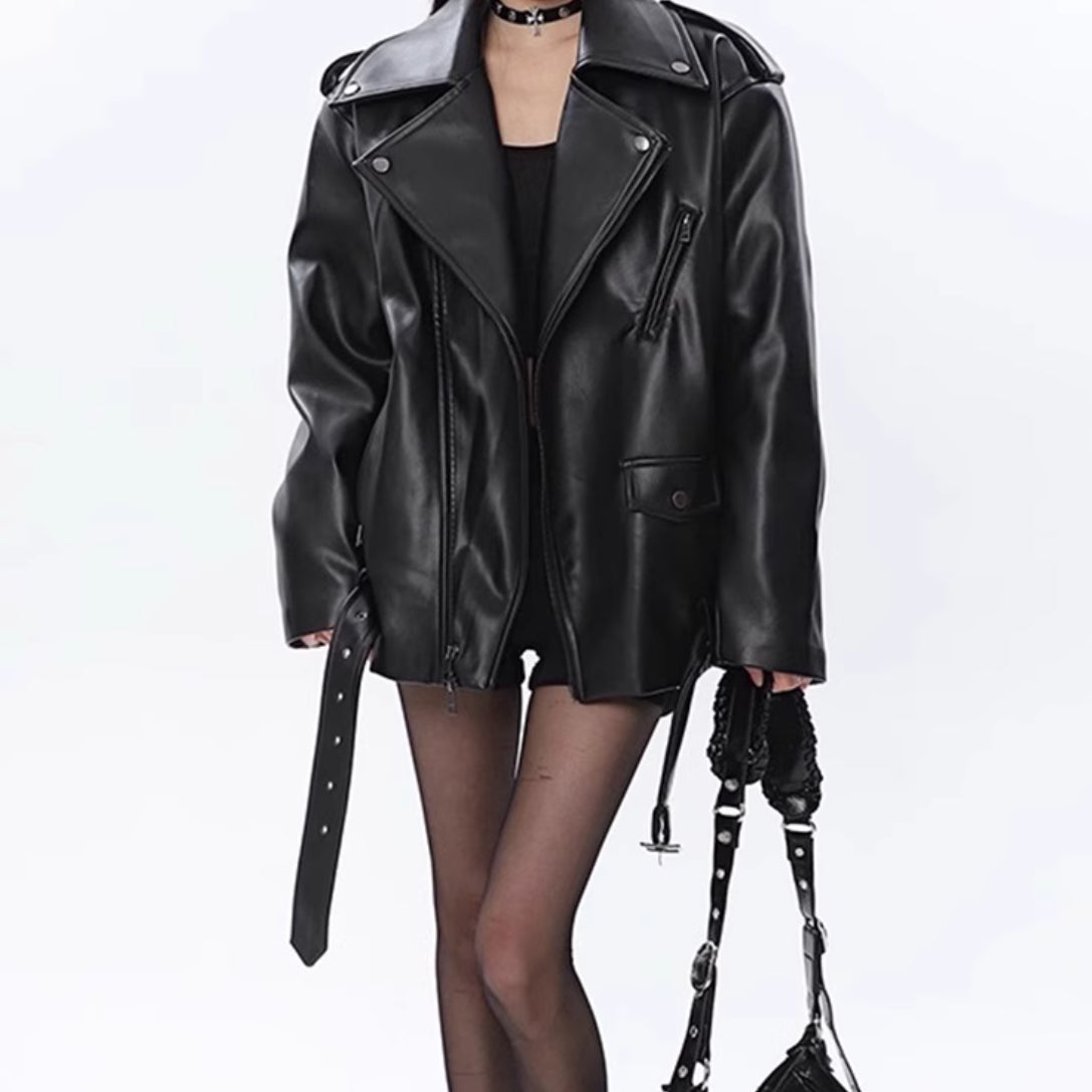 Leather Coat Women&