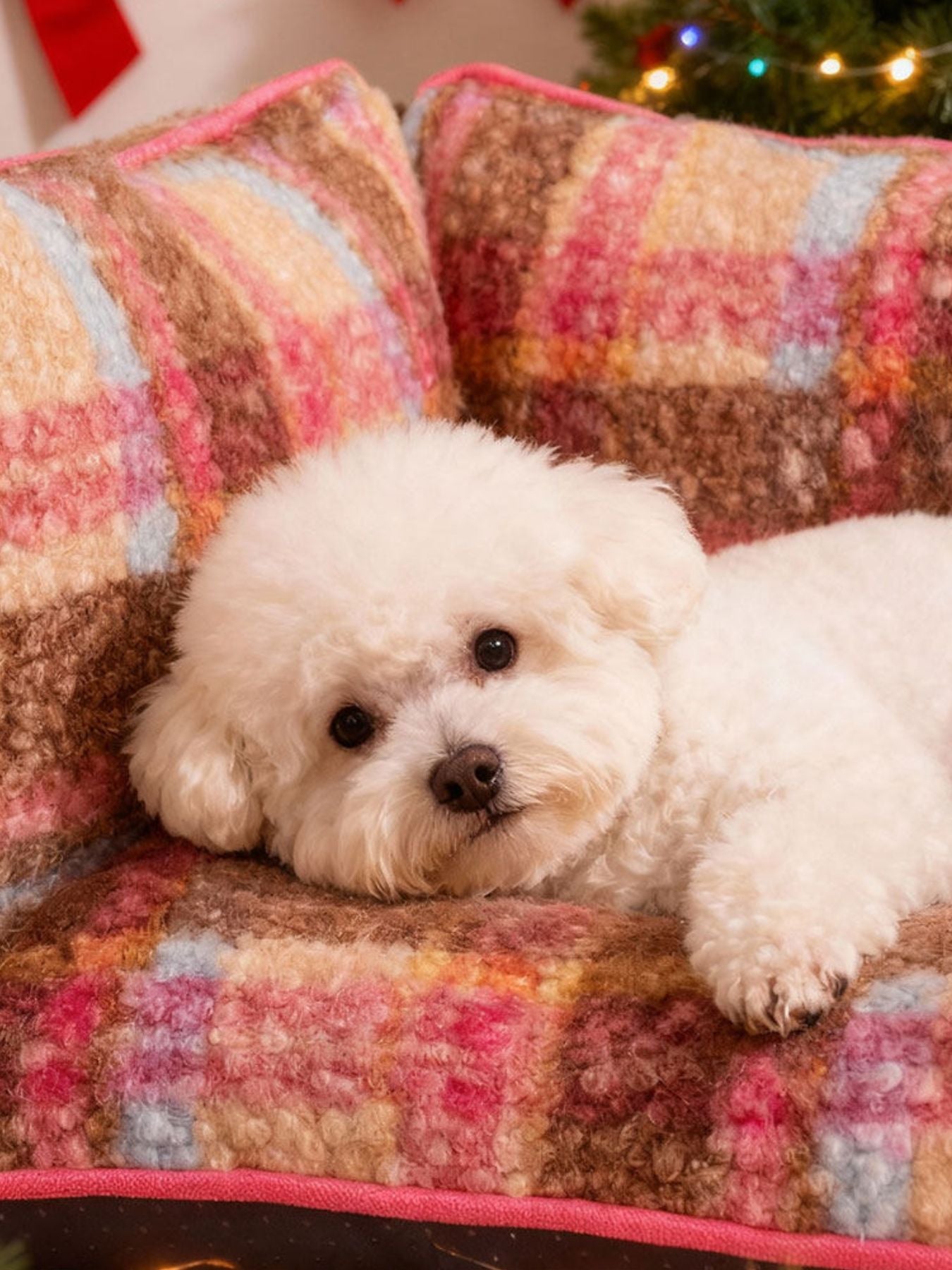 Plaid Pattern Plush Sofa Pet Bed - Loving It Shop