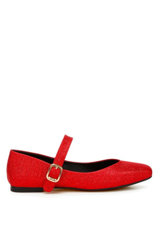 Herma Glitter Pin Buckle Ballerinas