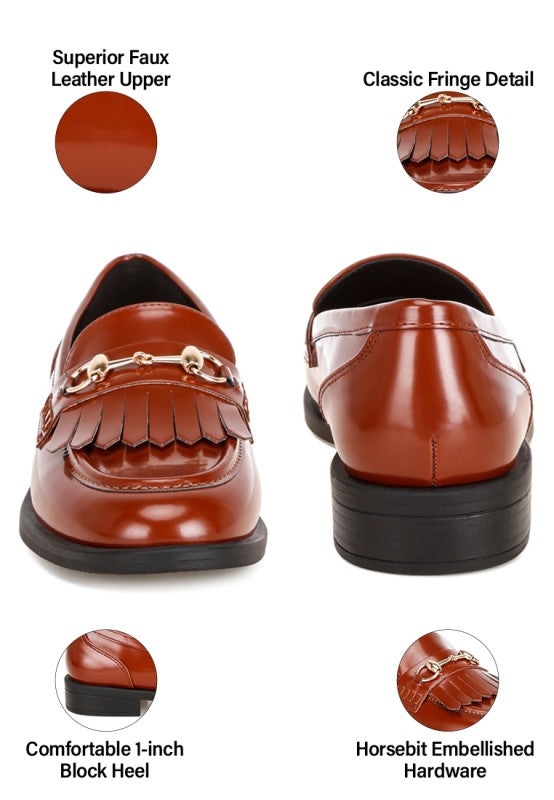 Marbin Fringed Penny Strap Loafers