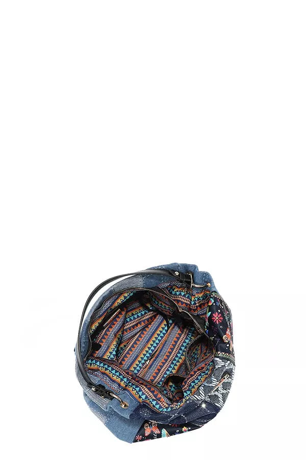Bosque De Amor Denim Hobo Bag