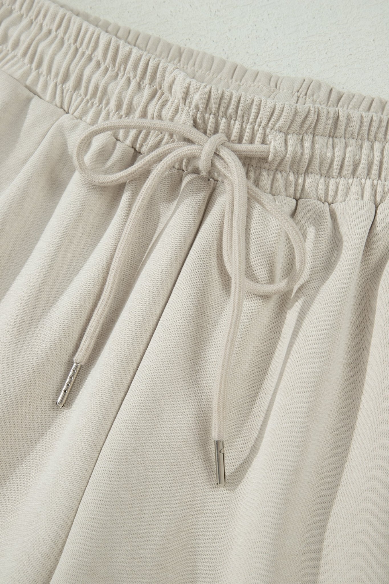 Smoke Gray Solid Color Puffy Loose Top Drawstring Shorts 2pcs Outfit - Loving It Shop