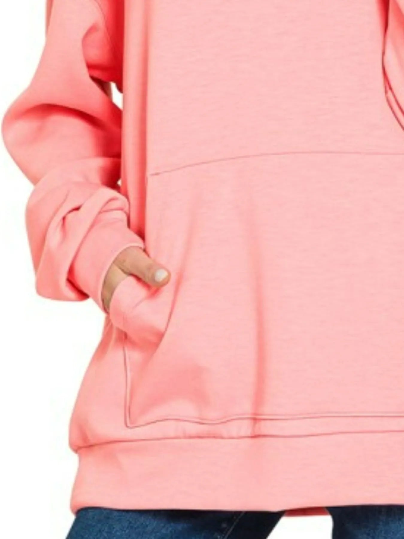 Oversized Scuba Hoodie with Kangaroo Pocket
