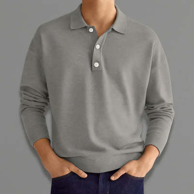 New Autumn Long Sleeve V-neck Buttons Men&