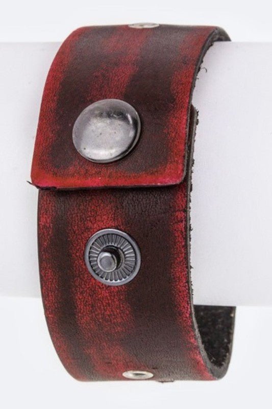 Believe Metal Tag Leather Cuff - Loving It Shop