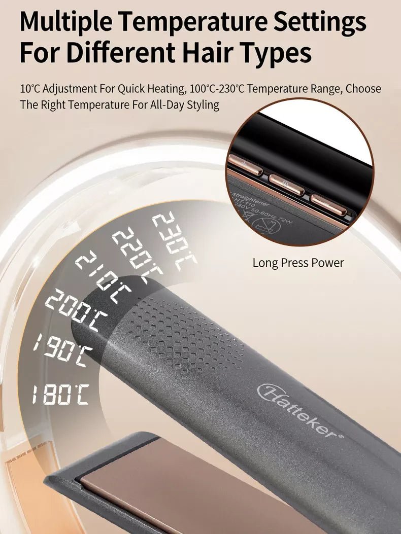 Curling and Straightening Hair Iron with Temperature Control - Loving It Shop