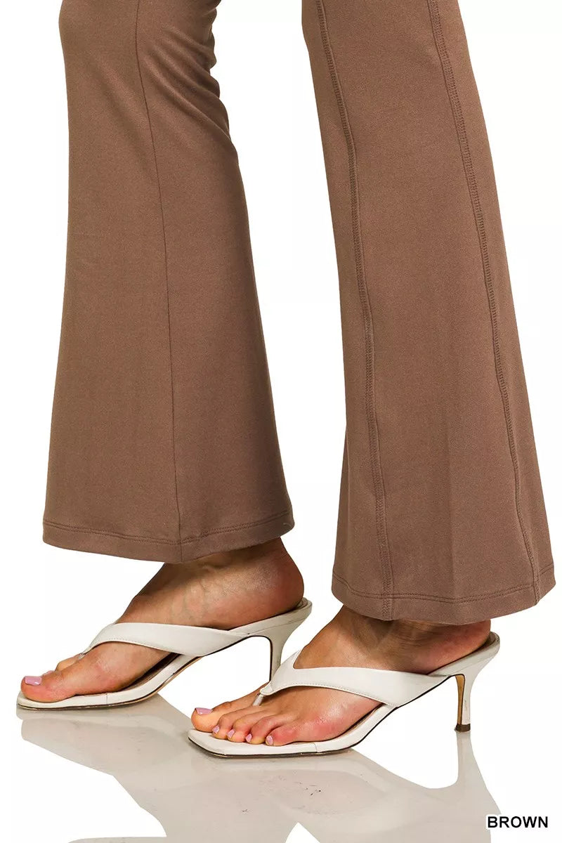 Brushed Dty Microfiber Flare Pants