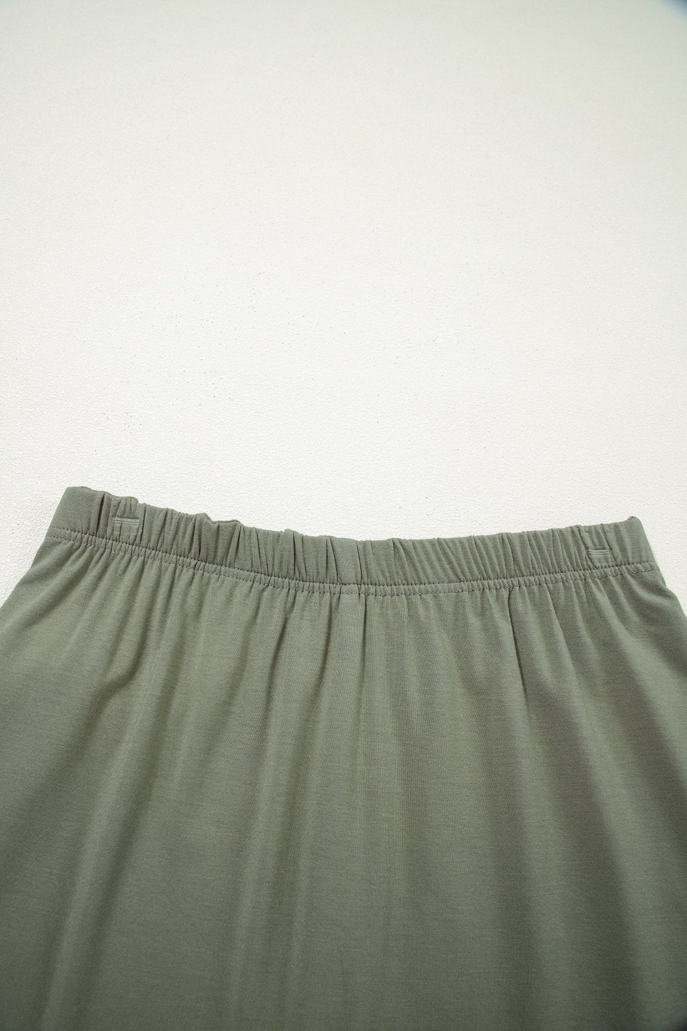 Laurel Green Solid Color Oversize Tee Tie Wrap Mini Skort 2pcs Set - Loving It Shop