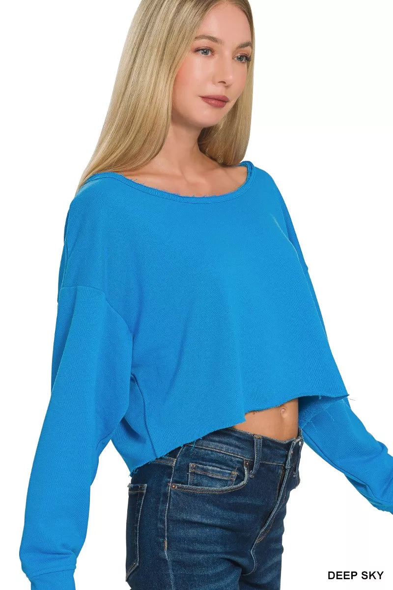 French Terry Boatneck Crop Top