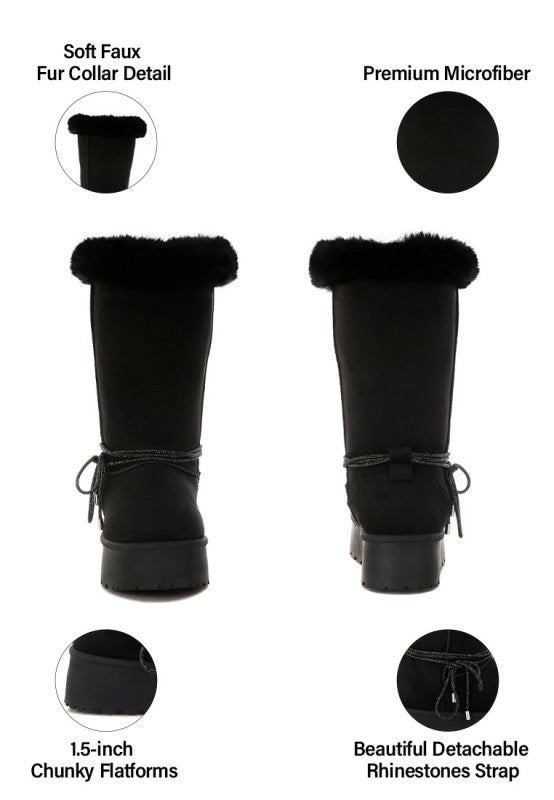 Olonya Fur Collar Anti-Skid Snow Boots