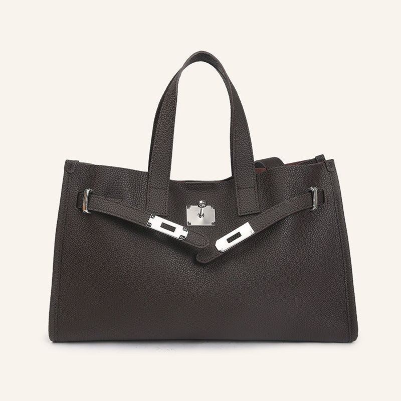 Genuine Leather Women's Large Capacity Portable Crossbody Shoulder Bag