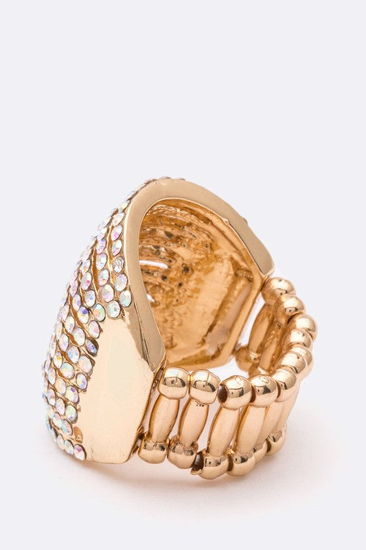 Stretch Ring with Layered Crystals – Stylish Statement Jewelry