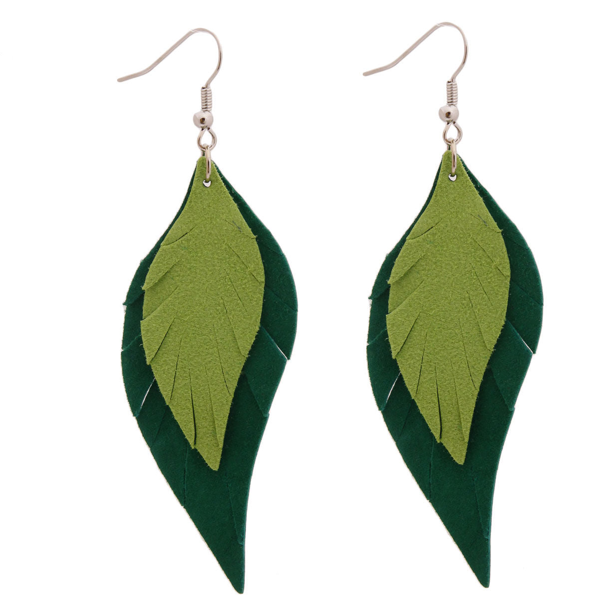 Leather Green Earrings Stylish Genuine Statement Jewelry