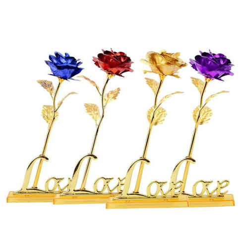 24K Gold Foil Purple Rose - Mother&