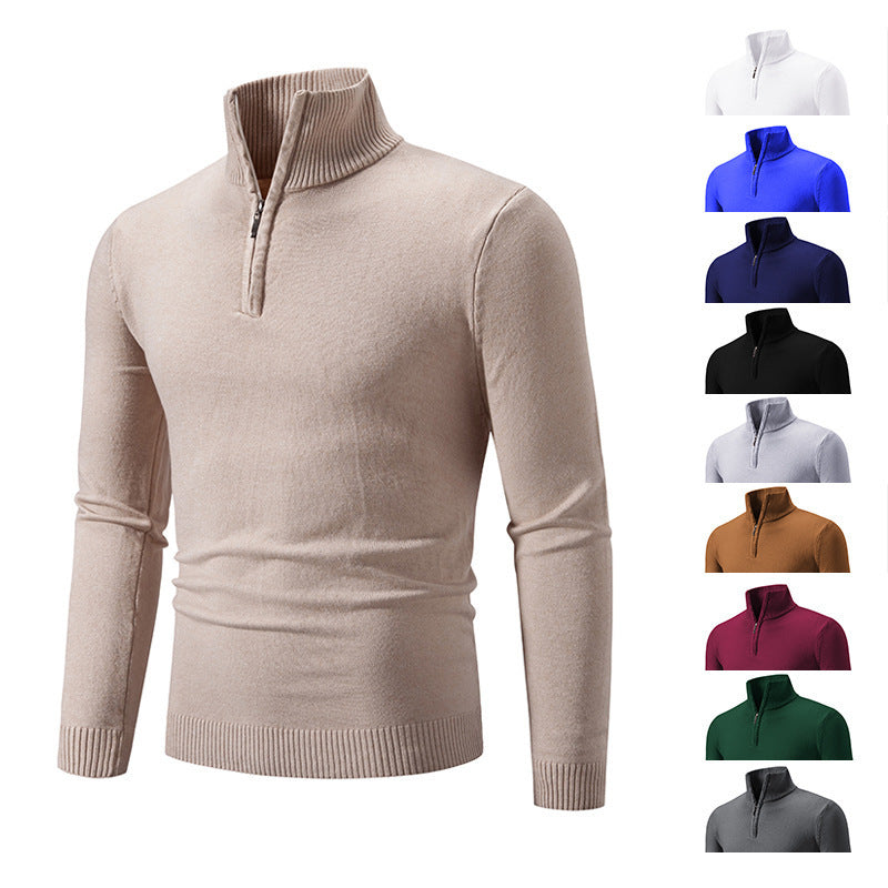 Zip-up Turtleneck Pullover Men&
