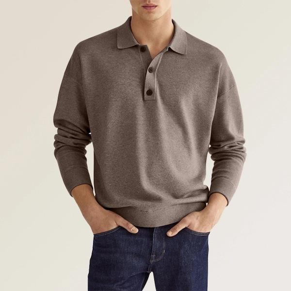 New Autumn Long Sleeve V-neck Buttons Men&