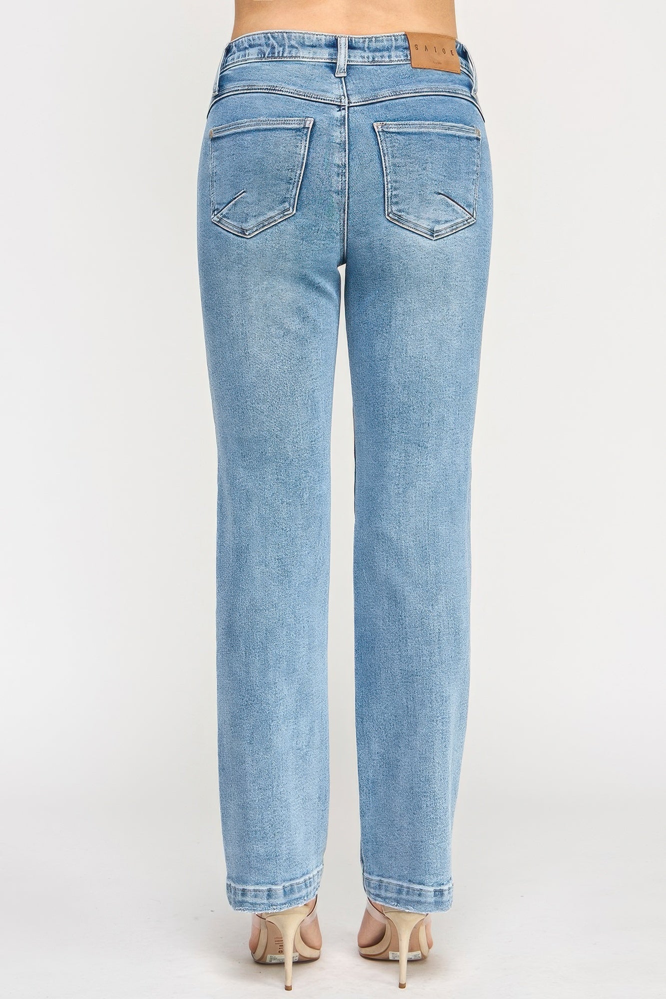 High Rise Dad Jean With Scallop Pocket