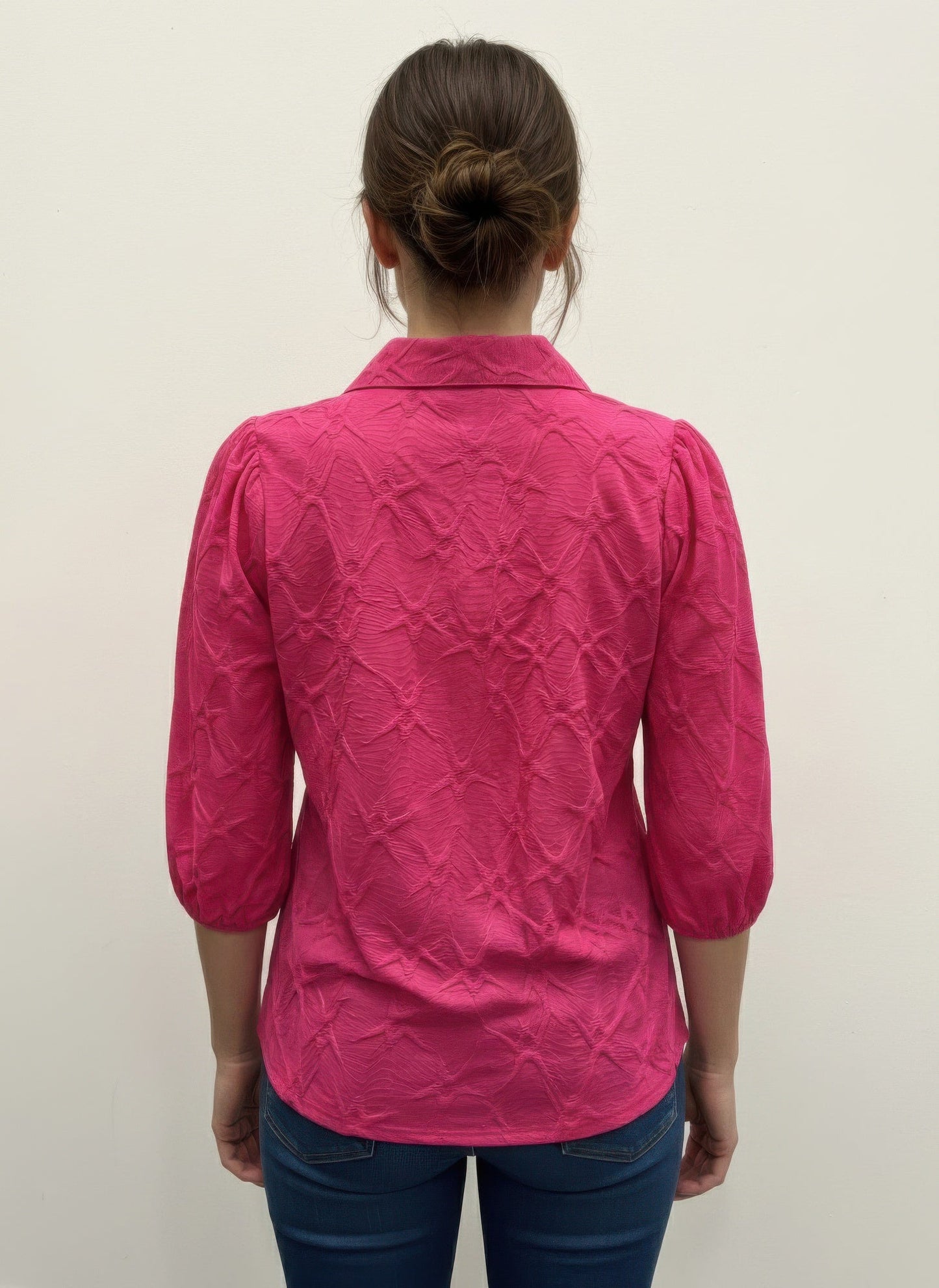 Rylee Moon Solid 3/4 Sleeve Blouse