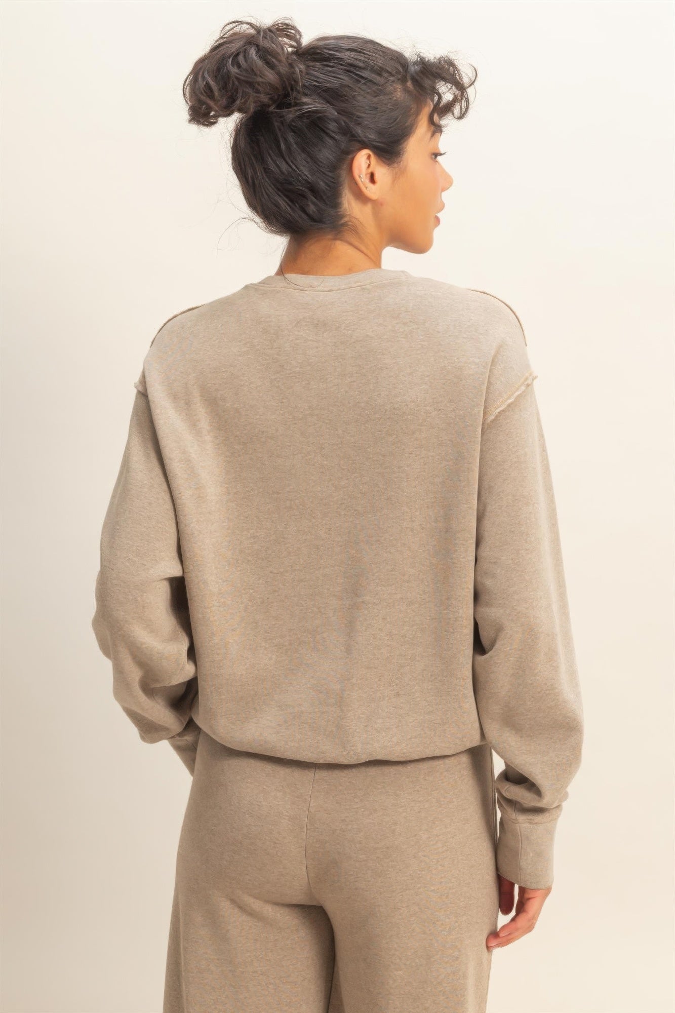 Raw Edge Detail Burnout Sweatshirt