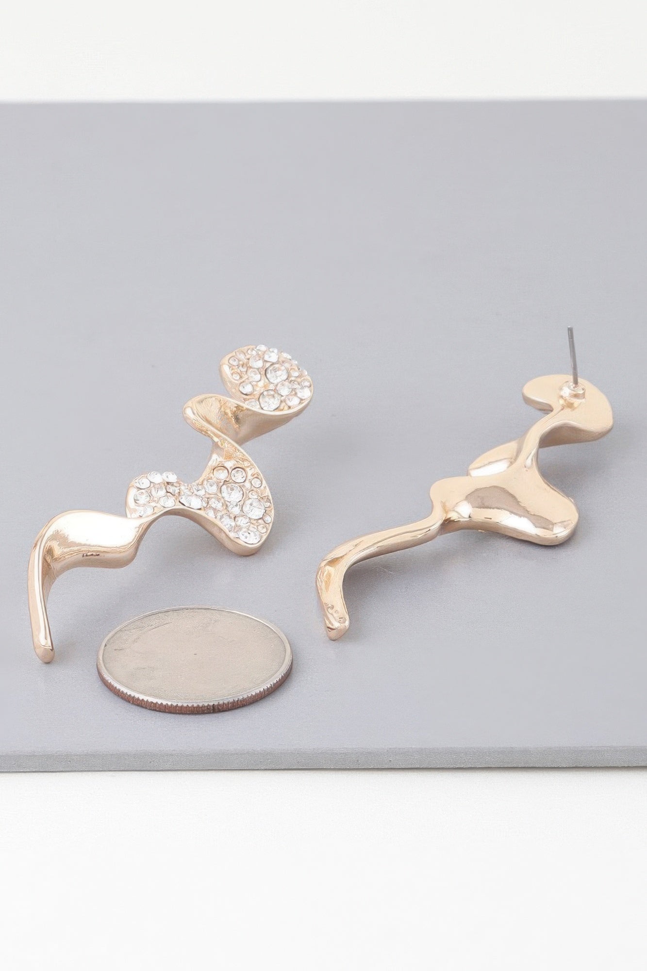 Jeweled Wave Drop Earrings